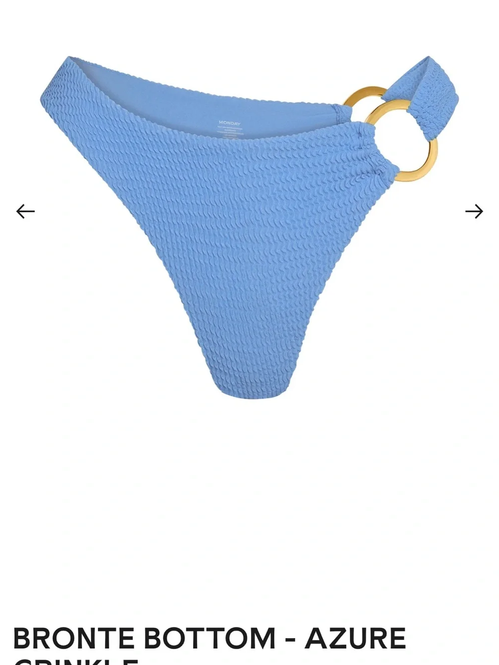 Monday Swimwear Azure Crinkle Bikini Set XS/S